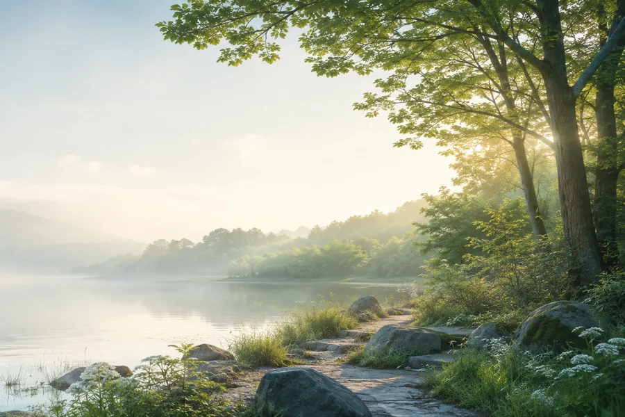 A calm woodland stream